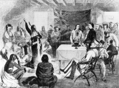 Sitting Bull Council, 1877 by American School